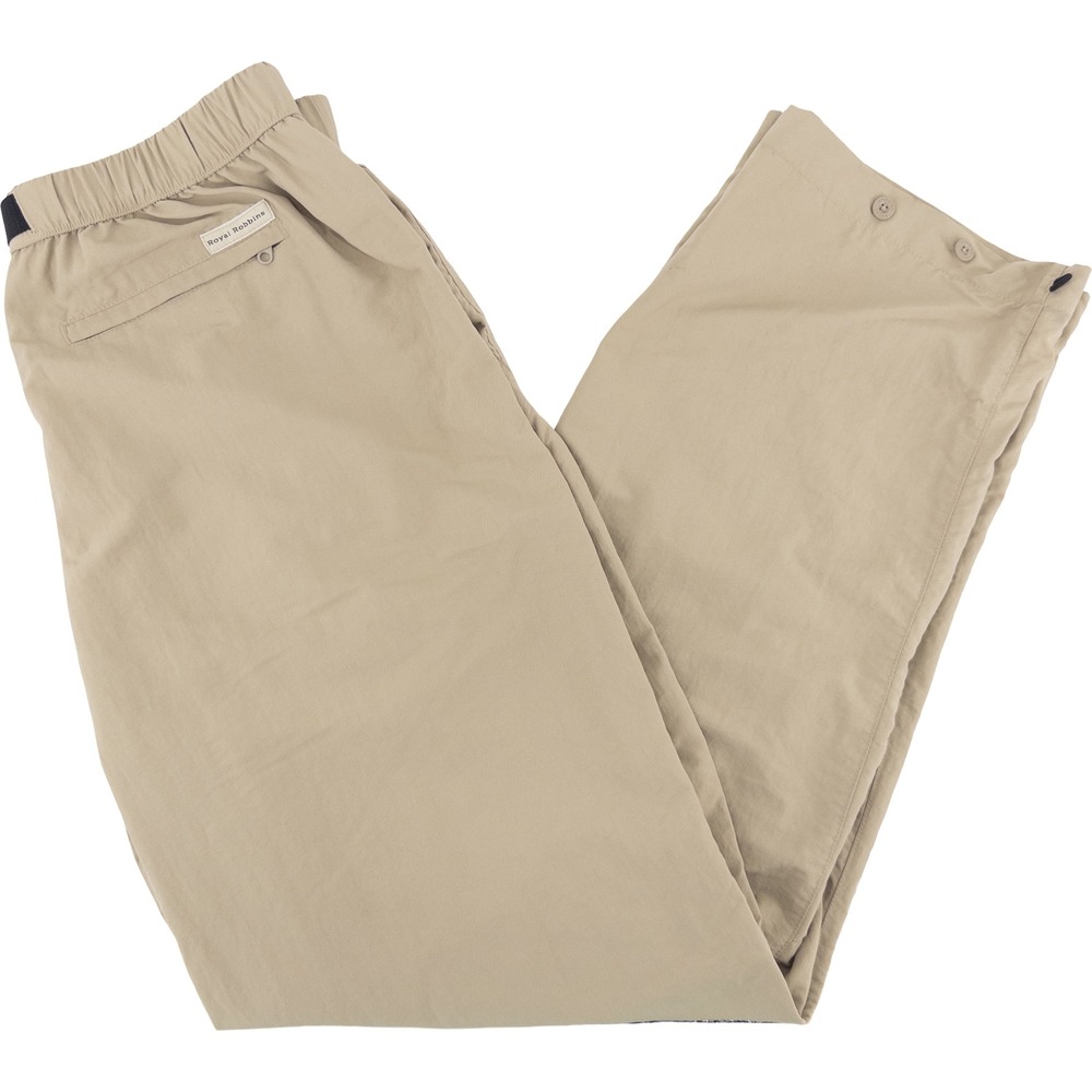 Royal Robbins Mens L Nylon Hiking Pants Tan Belted Adjustable Ankles Gorp VTG